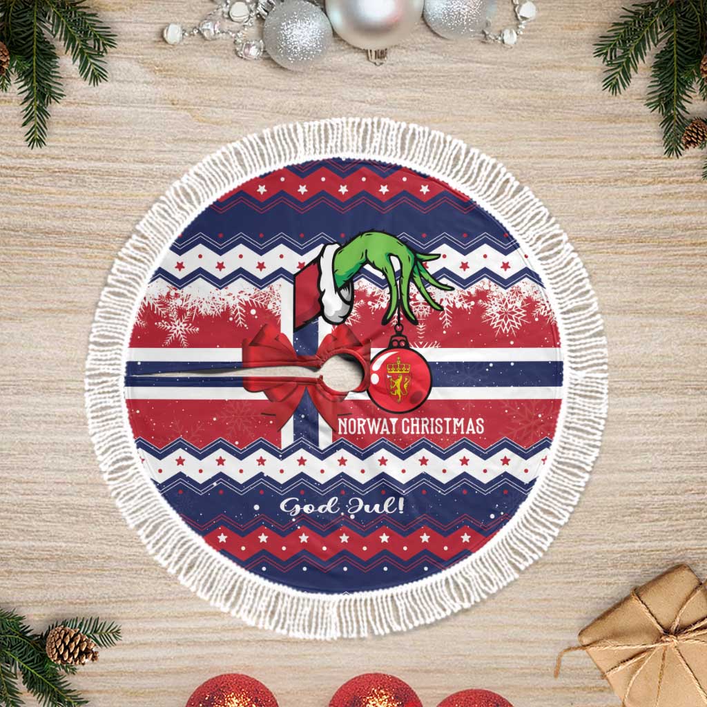 Norway Christmas Tree Skirt God Jul! Coquette Bow - Wonder Print Shop