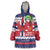 Norway Christmas Wearable Blanket Hoodie God Jul! Coquette Bow - Wonder Print Shop