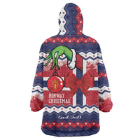Norway Christmas Wearable Blanket Hoodie God Jul! Coquette Bow - Wonder Print Shop