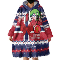 Norway Christmas Wearable Blanket Hoodie God Jul! Coquette Bow - Wonder Print Shop