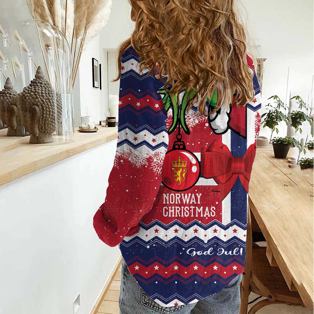Norway Christmas Women Casual Shirt God Jul! Coquette Bow - Wonder Print Shop