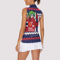 Norway Christmas Women Sleeveless Polo Shirt God Jul! Coquette Bow - Wonder Print Shop