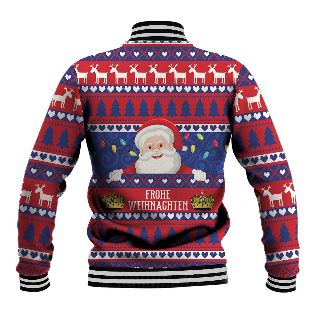 Liechtenstein Christmas Baseball Jacket Frohe Weihnachten Der Weihnachtsmann - Wonder Print Shop