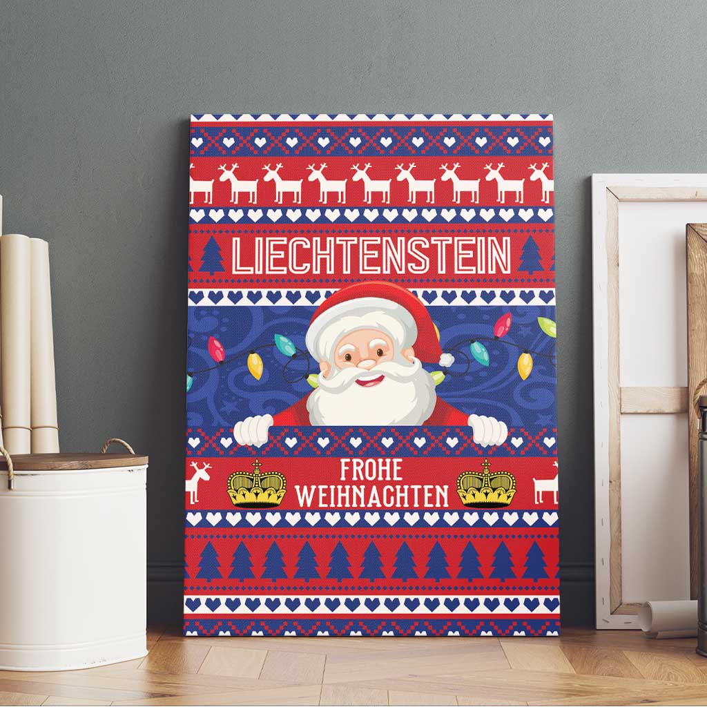 Liechtenstein Christmas Canvas Wall Art Frohe Weihnachten Der Weihnachtsmann - Wonder Print Shop