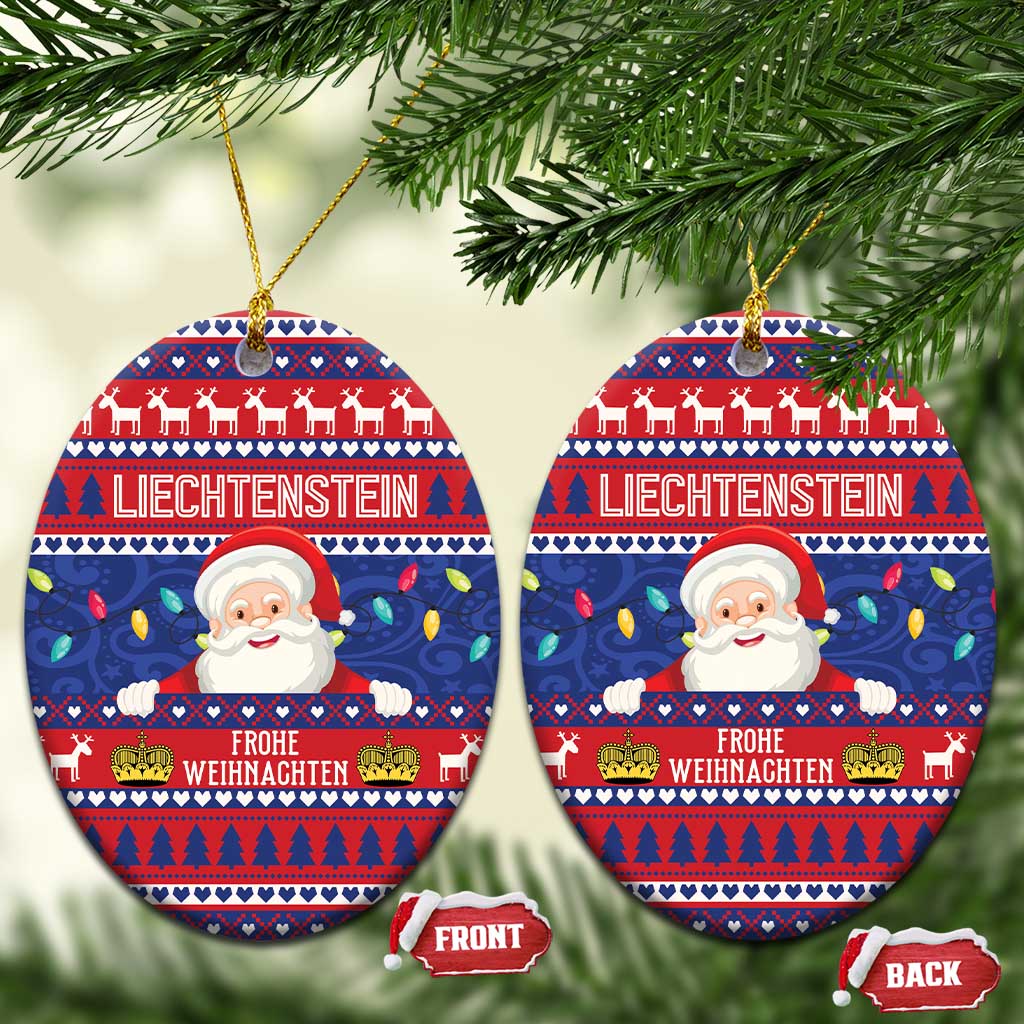 Liechtenstein Christmas Ceramic Ornament Frohe Weihnachten Der Weihnachtsmann - Wonder Print Shop