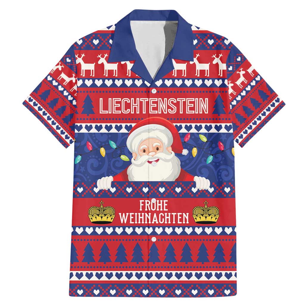 Liechtenstein Christmas Family Matching Mermaid Dress and Hawaiian Shirt Frohe Weihnachten Der Weihnachtsmann - Wonder Print Shop