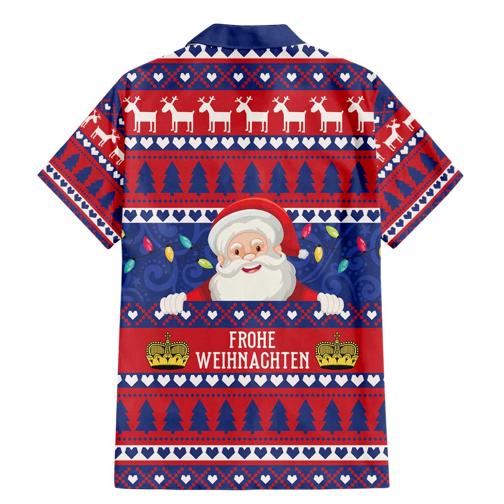 Liechtenstein Christmas Family Matching Mermaid Dress and Hawaiian Shirt Frohe Weihnachten Der Weihnachtsmann - Wonder Print Shop