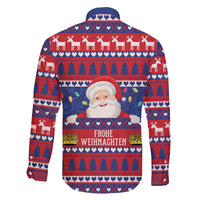 Liechtenstein Christmas Family Matching Off The Shoulder Long Sleeve Dress and Hawaiian Shirt Frohe Weihnachten Der Weihnachtsmann - Wonder Print Shop