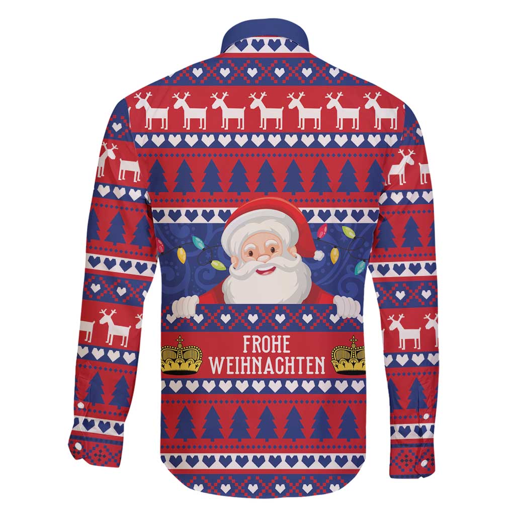 Liechtenstein Christmas Family Matching Short Sleeve Bodycon Dress and Hawaiian Shirt Frohe Weihnachten Der Weihnachtsmann - Wonder Print Shop