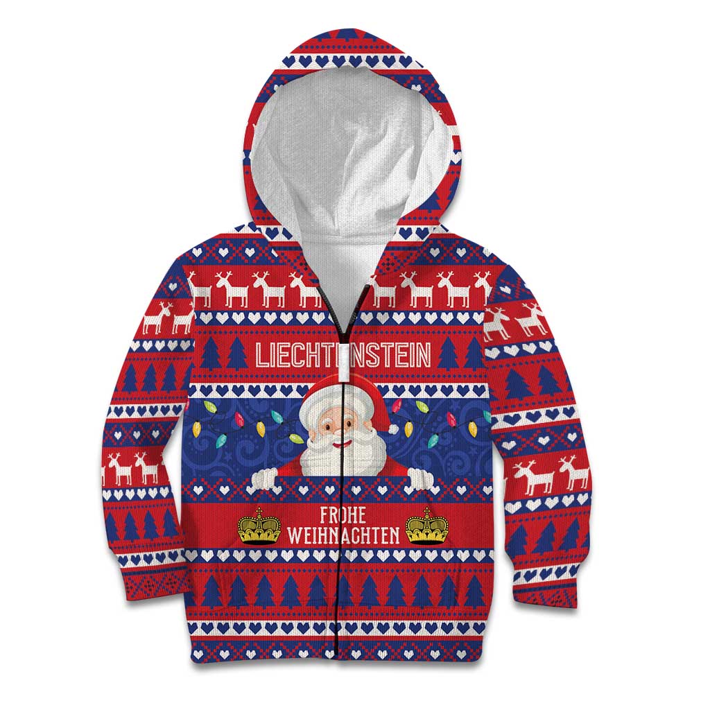 Liechtenstein Christmas Kid Hoodie Frohe Weihnachten Der Weihnachtsmann - Wonder Print Shop