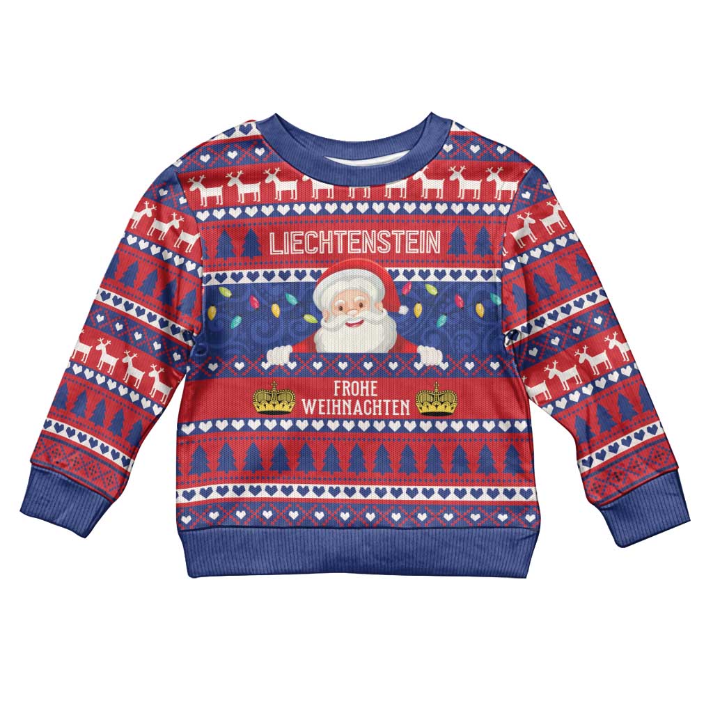 Liechtenstein Christmas Kid Ugly Christmas Sweater Frohe Weihnachten Der Weihnachtsmann - Wonder Print Shop