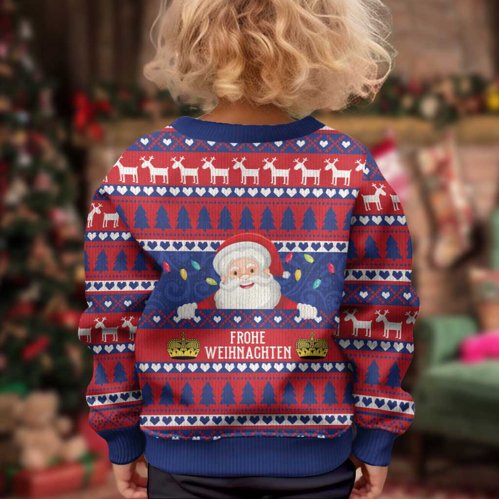 Liechtenstein Christmas Kid Ugly Christmas Sweater Frohe Weihnachten Der Weihnachtsmann - Wonder Print Shop