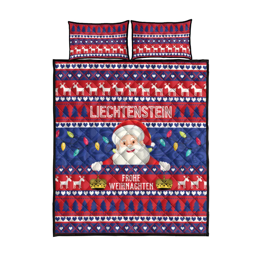 Liechtenstein Christmas Quilt Bed Set Frohe Weihnachten Der Weihnachtsmann - Wonder Print Shop