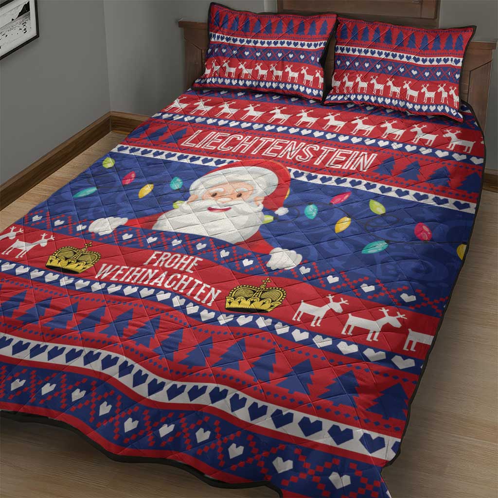 Liechtenstein Christmas Quilt Bed Set Frohe Weihnachten Der Weihnachtsmann - Wonder Print Shop