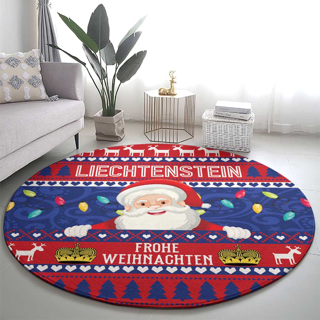 Liechtenstein Christmas Round Carpet Frohe Weihnachten Der Weihnachtsmann