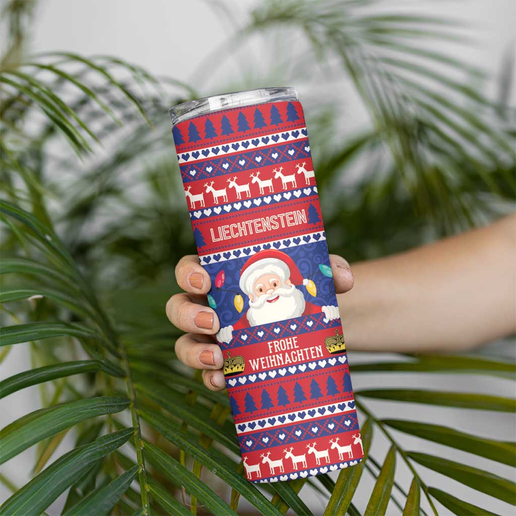 Liechtenstein Christmas Skinny Tumbler Frohe Weihnachten Der Weihnachtsmann - Wonder Print Shop
