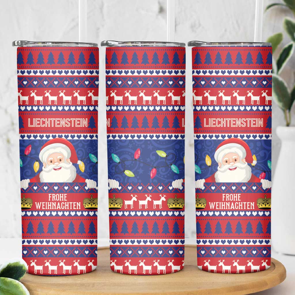 Liechtenstein Christmas Skinny Tumbler Frohe Weihnachten Der Weihnachtsmann - Wonder Print Shop