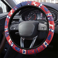 Liechtenstein Christmas Steering Wheel Cover Frohe Weihnachten Der Weihnachtsmann - Wonder Print Shop