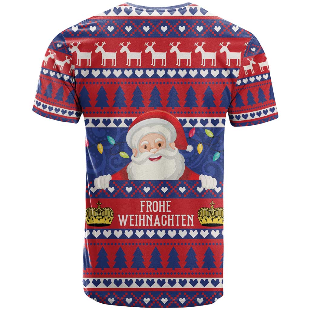 Liechtenstein Christmas T Shirt Frohe Weihnachten Der Weihnachtsmann - Wonder Print Shop
