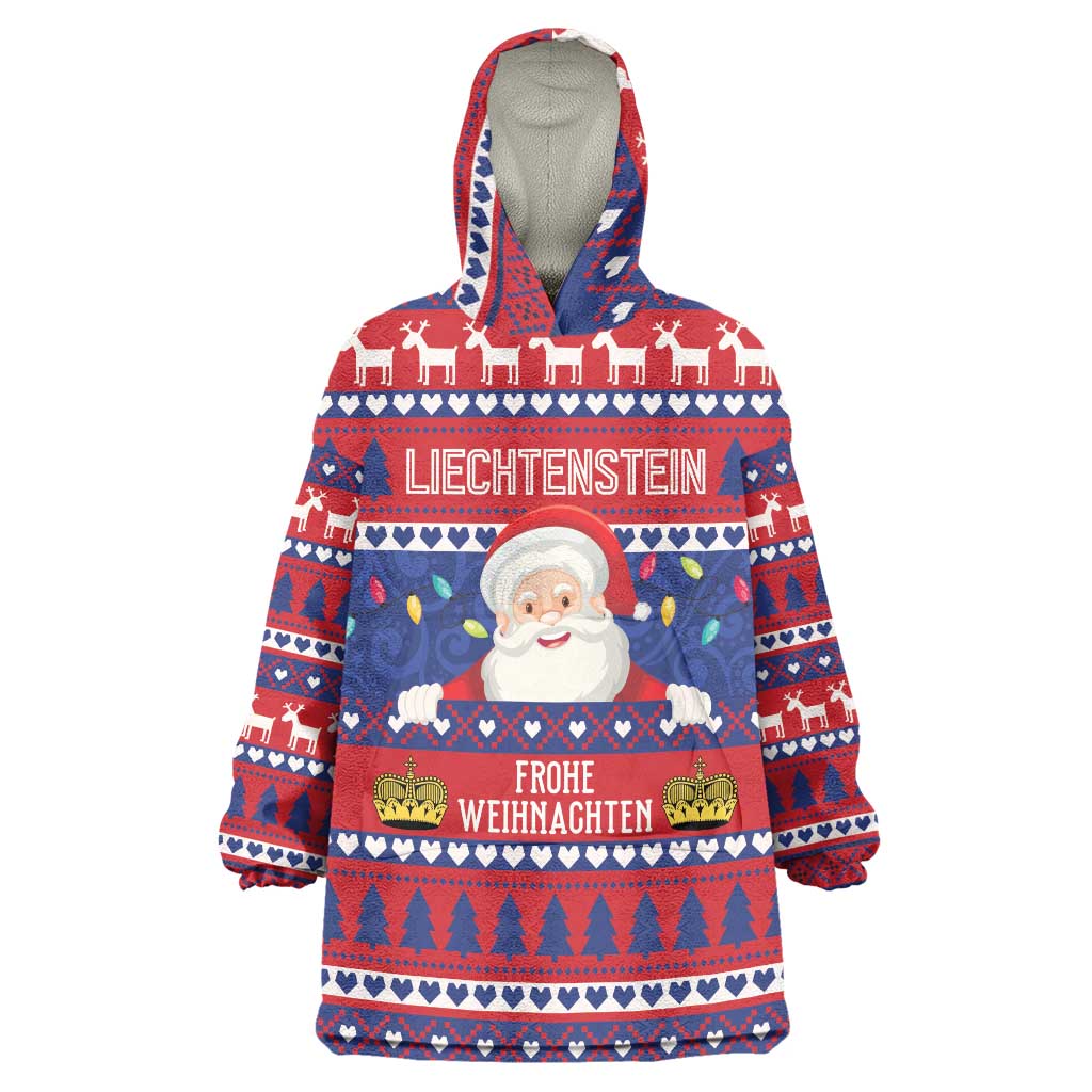 Liechtenstein Christmas Wearable Blanket Hoodie Frohe Weihnachten Der Weihnachtsmann - Wonder Print Shop