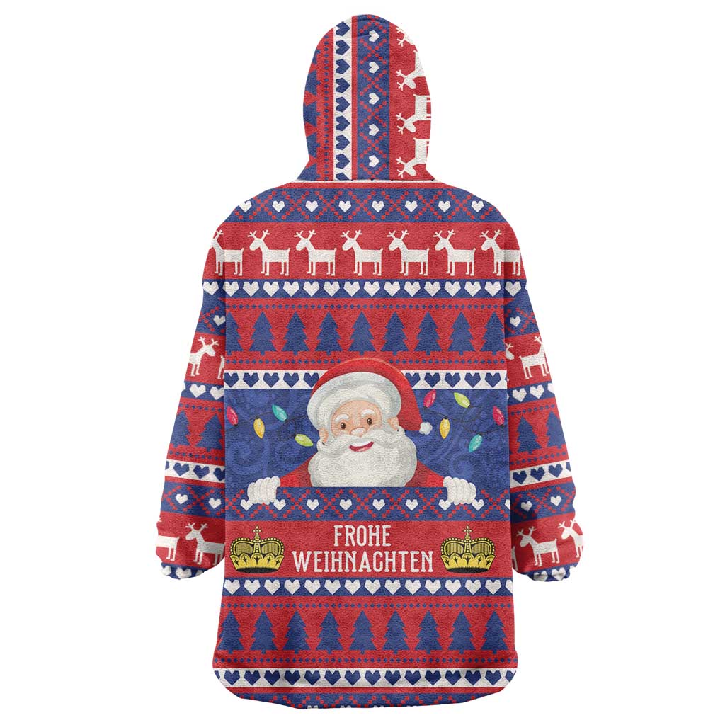 Liechtenstein Christmas Wearable Blanket Hoodie Frohe Weihnachten Der Weihnachtsmann - Wonder Print Shop