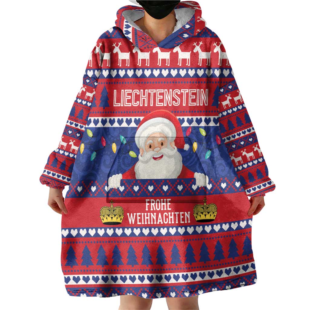 Liechtenstein Christmas Wearable Blanket Hoodie Frohe Weihnachten Der Weihnachtsmann - Wonder Print Shop