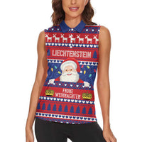 Liechtenstein Christmas Women Sleeveless Polo Shirt Frohe Weihnachten Der Weihnachtsmann - Wonder Print Shop