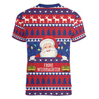 Liechtenstein Christmas Women V-Neck T-Shirt Frohe Weihnachten Der Weihnachtsmann - Wonder Print Shop