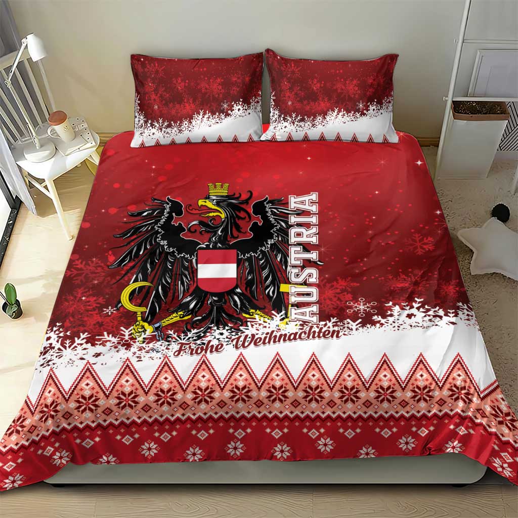 Austria Christmas Eagle Bedding Set Frohe Weihnachten - Wonder Print Shop