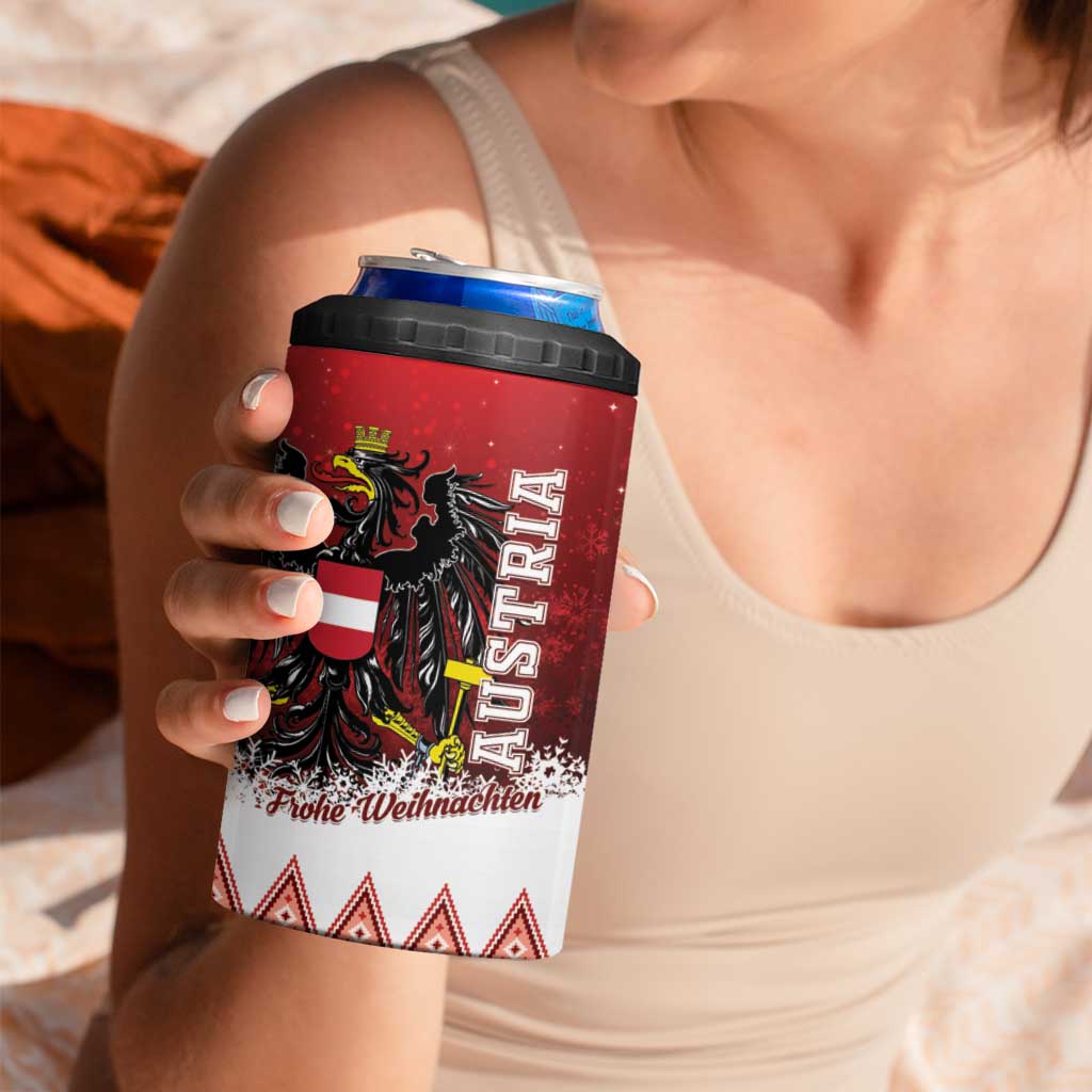 Austria Christmas Eagle 4 in 1 Can Cooler Tumbler Frohe Weihnachten - Wonder Print Shop