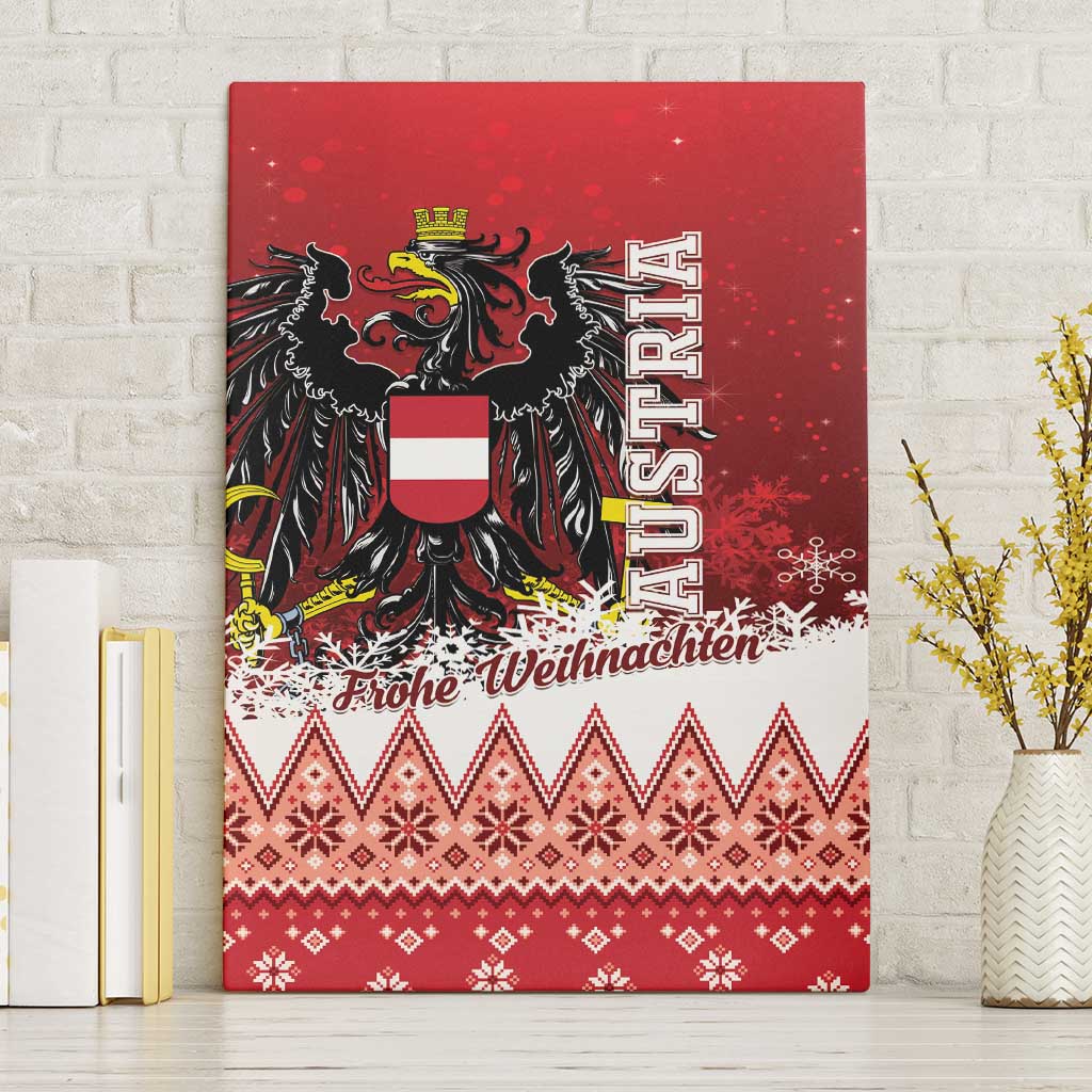 Austria Christmas Eagle Canvas Wall Art Frohe Weihnachten - Wonder Print Shop