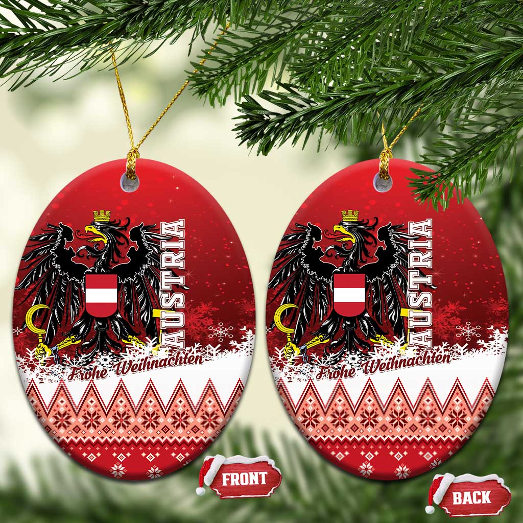 Austria Christmas Eagle Ceramic Ornament Frohe Weihnachten - Wonder Print Shop