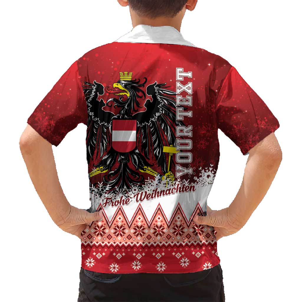 Personalized Austria Christmas Eagle Family Matching Long Sleeve Bodycon Dress and Hawaiian Shirt Frohe Weihnachten - Wonder Print Shop