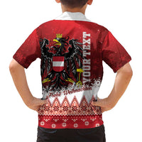 Personalized Austria Christmas Eagle Family Matching Long Sleeve Bodycon Dress and Hawaiian Shirt Frohe Weihnachten - Wonder Print Shop