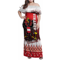 Personalized Austria Christmas Eagle Family Matching Off Shoulder Maxi Dress and Hawaiian Shirt Frohe Weihnachten - Wonder Print Shop