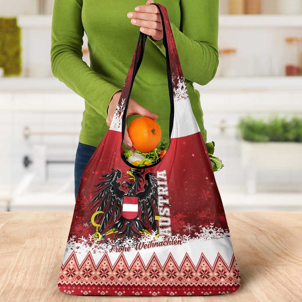 Austria Christmas Eagle Grocery Bag Frohe Weihnachten