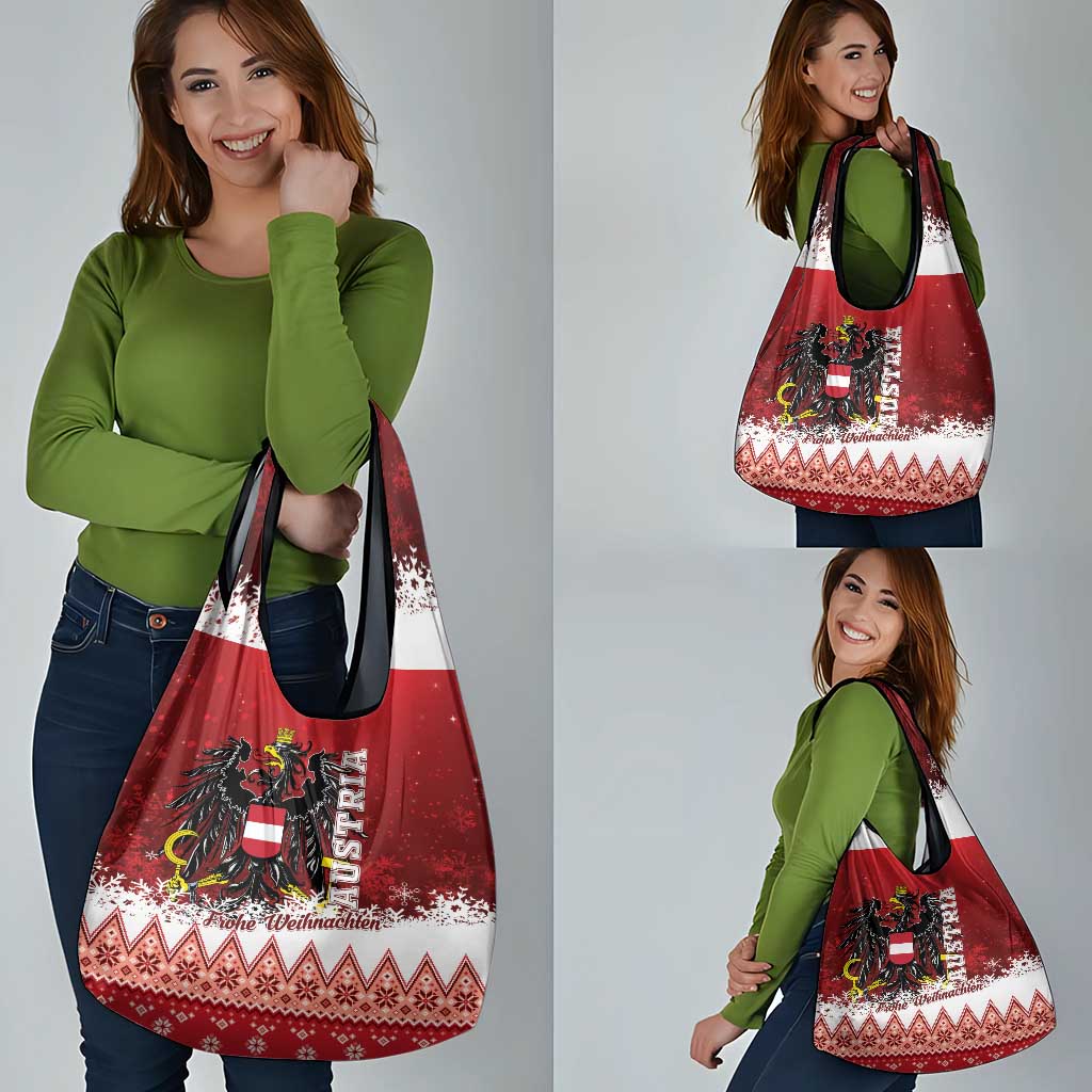 Austria Christmas Eagle Grocery Bag Frohe Weihnachten