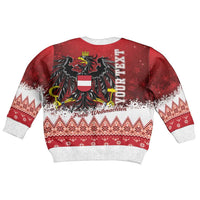 Austria Christmas Eagle Kid Ugly Christmas Sweater Frohe Weihnachten - Wonder Print Shop