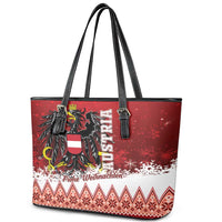 Austria Christmas Eagle Leather Tote Bag Frohe Weihnachten - Wonder Print Shop