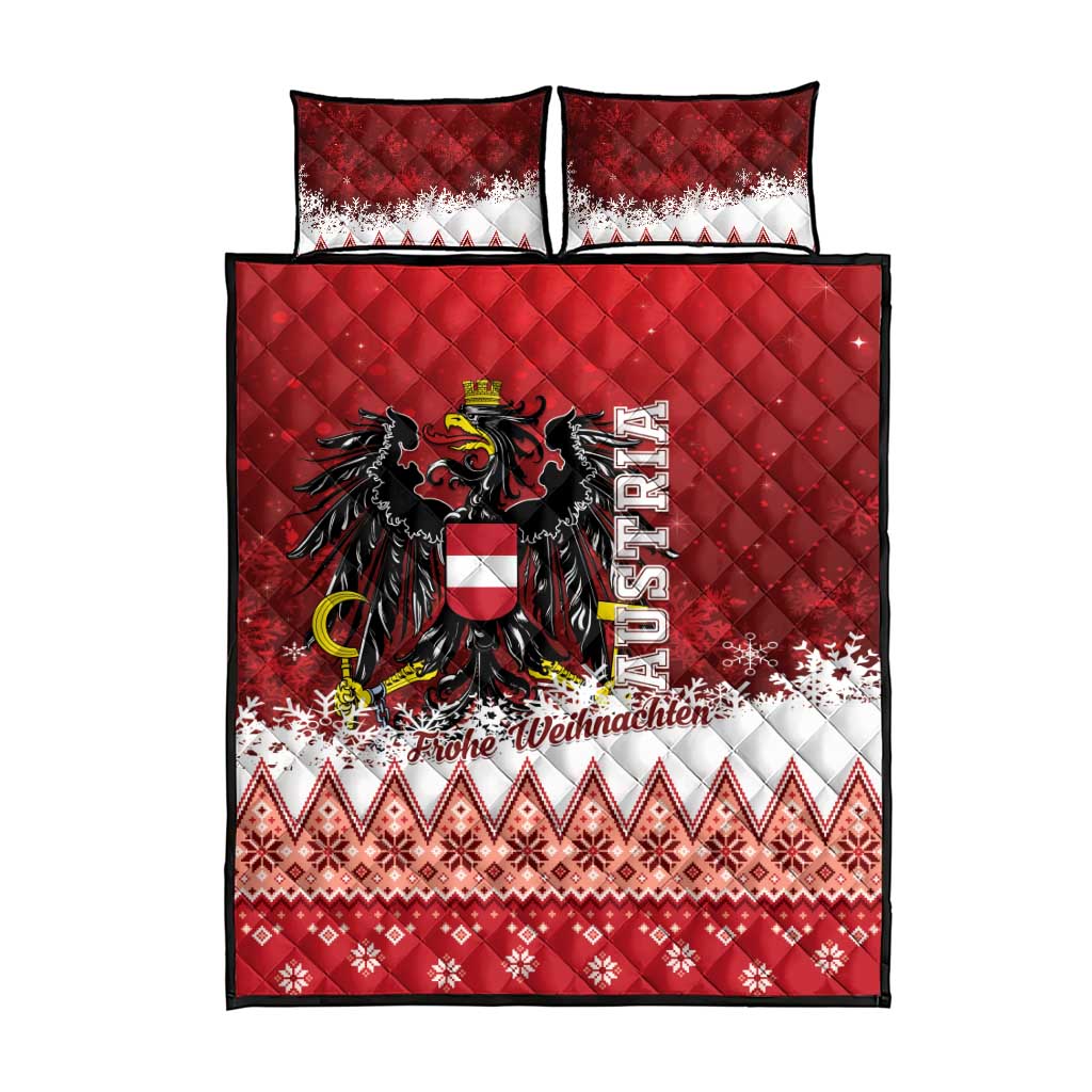 Austria Christmas Eagle Quilt Bed Set Frohe Weihnachten - Wonder Print Shop