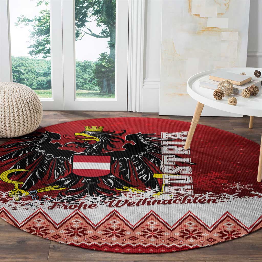 Austria Christmas Eagle Round Carpet Frohe Weihnachten