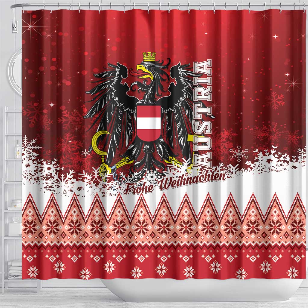 Austria Christmas Eagle Shower Curtain Frohe Weihnachten