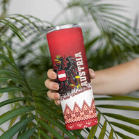 Austria Christmas Eagle Skinny Tumbler Frohe Weihnachten - Wonder Print Shop