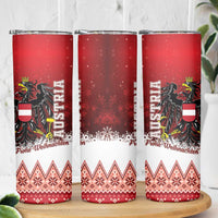 Austria Christmas Eagle Skinny Tumbler Frohe Weihnachten - Wonder Print Shop