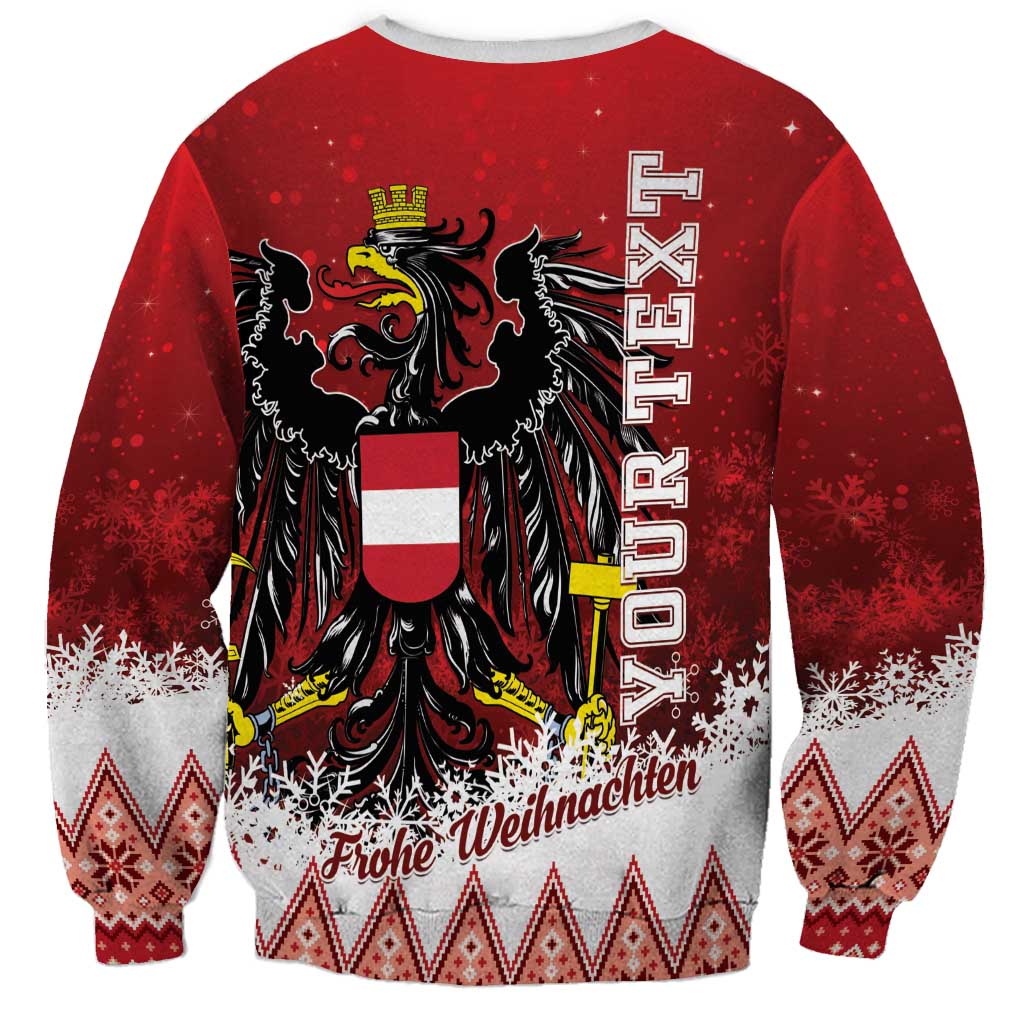 Personalized Austria Christmas Eagle Sweatshirt Frohe Weihnachten - Wonder Print Shop