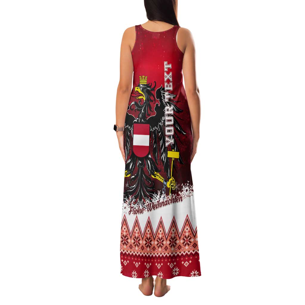 Personalized Austria Christmas Eagle Tank Maxi Dress Frohe Weihnachten - Wonder Print Shop