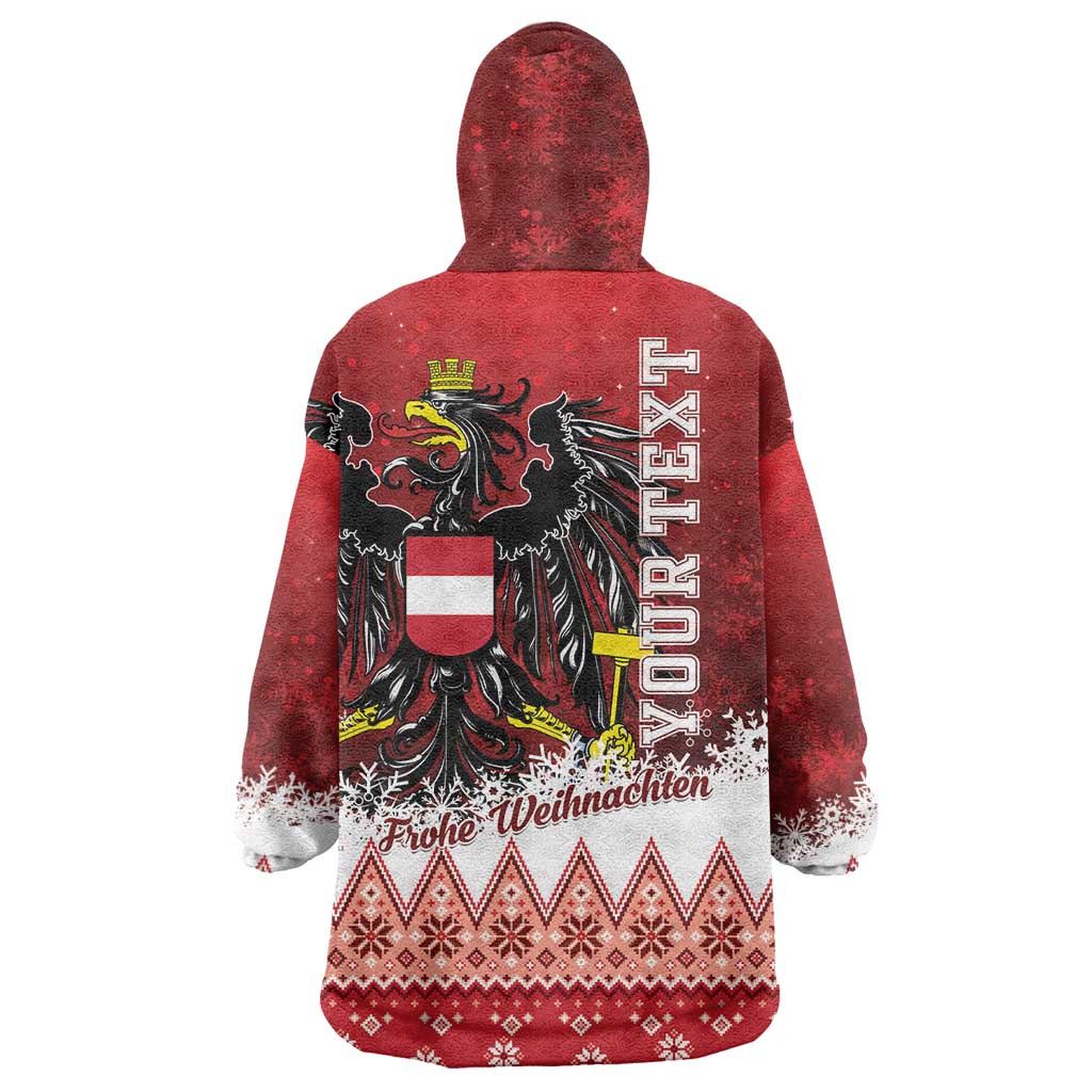 Personalized Austria Christmas Eagle Wearable Blanket Hoodie Frohe Weihnachten - Wonder Print Shop