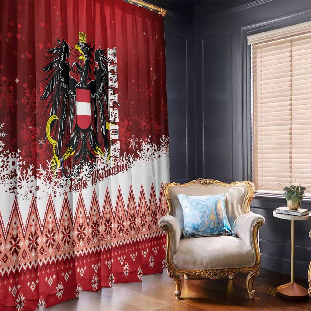 Austria Christmas Eagle Window Curtain Frohe Weihnachten - Wonder Print Shop