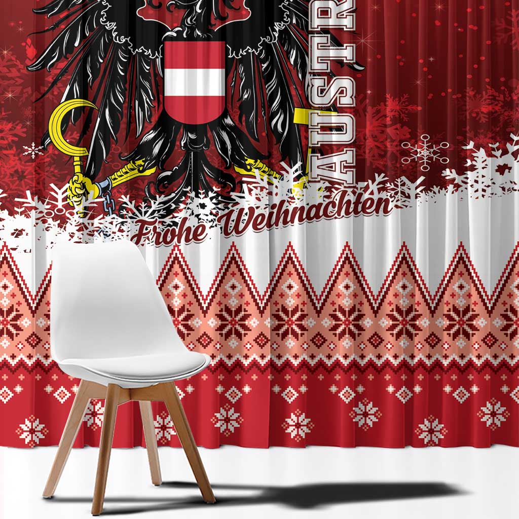 Austria Christmas Eagle Window Curtain Frohe Weihnachten - Wonder Print Shop