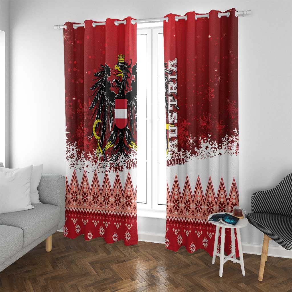 Austria Christmas Eagle Window Curtain Frohe Weihnachten - Wonder Print Shop